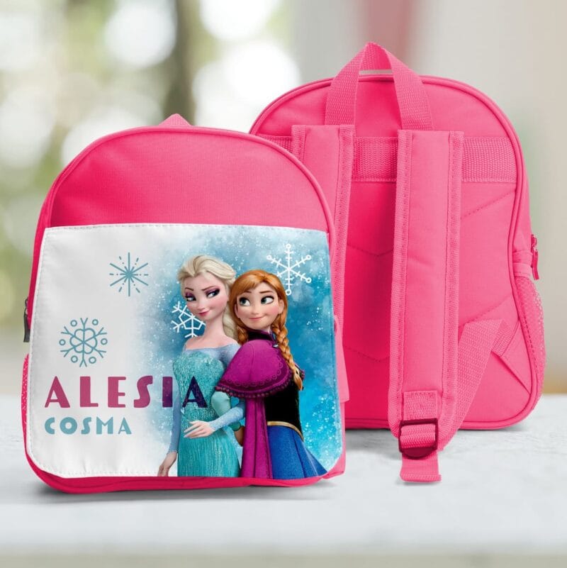 ghiozdan personalizat cu personaj și nume pentru fetite gradi