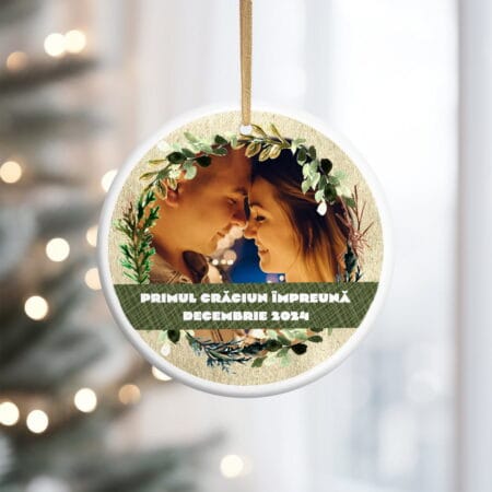 ornament personalizat ceramica cu fotografie si text