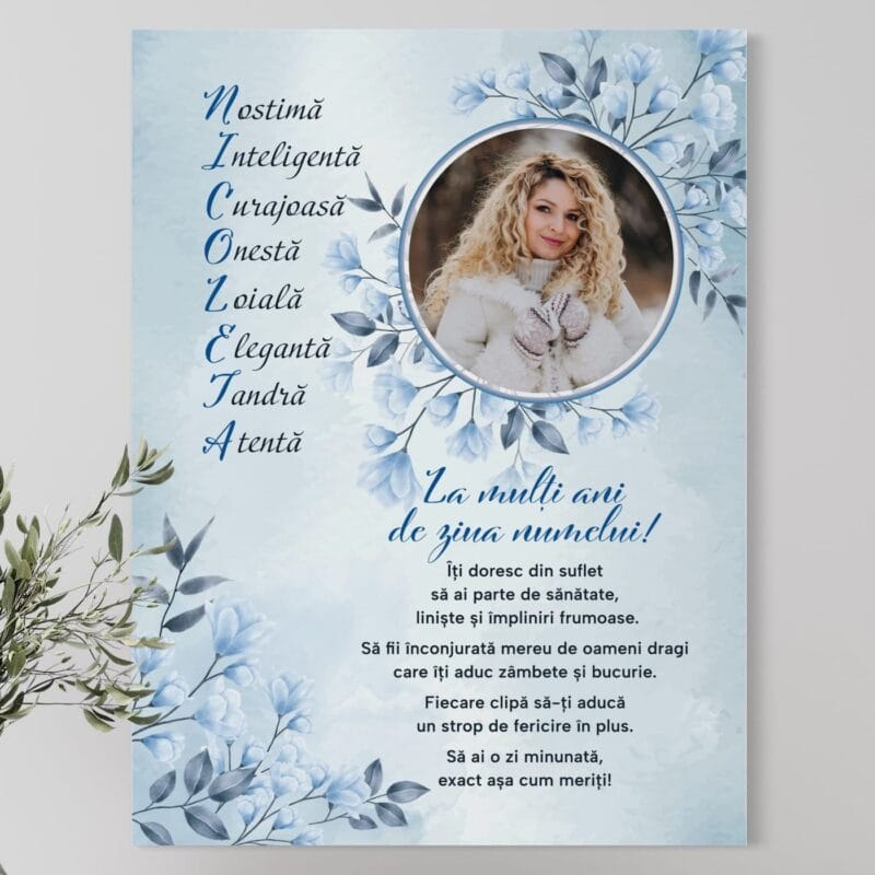 tablou canvas personalizat pentru nicoleta cadou onomastică