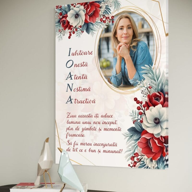 tablou canvas personalizat pentru ioana cadou onomastică