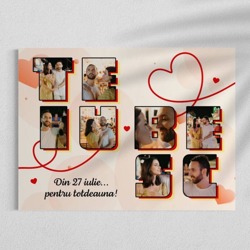 tablou canvas personalizat te iubesc