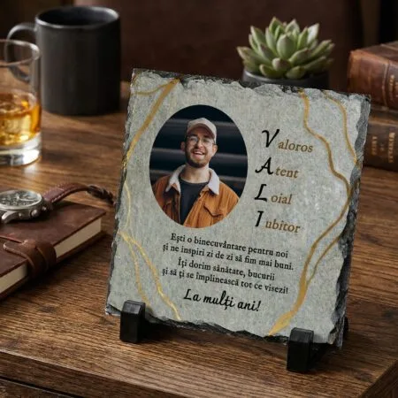placă de ardezie personalizată pentru vali