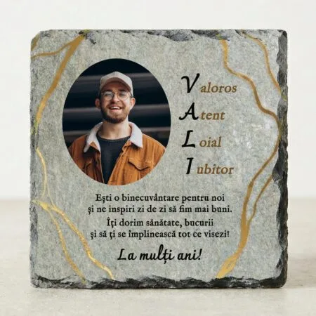 placă de ardezie personalizată pentru vali
