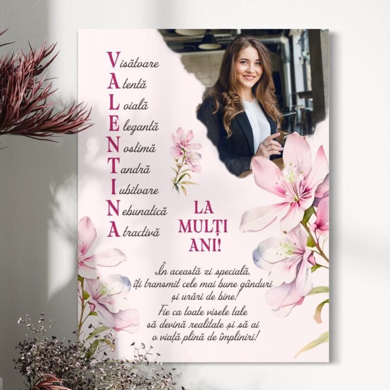 tablou canvas personalizat pentru valentina cadou onomastică