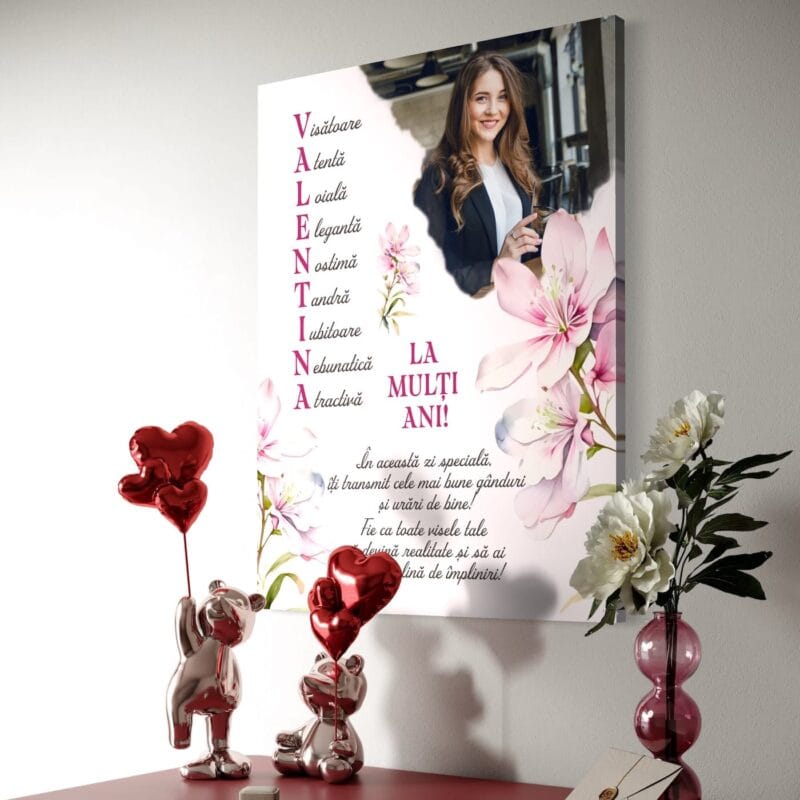 tablou canvas personalizat pentru valentina cadou onomastică