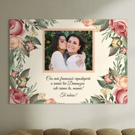 tablou canvas personalizat inima mamei