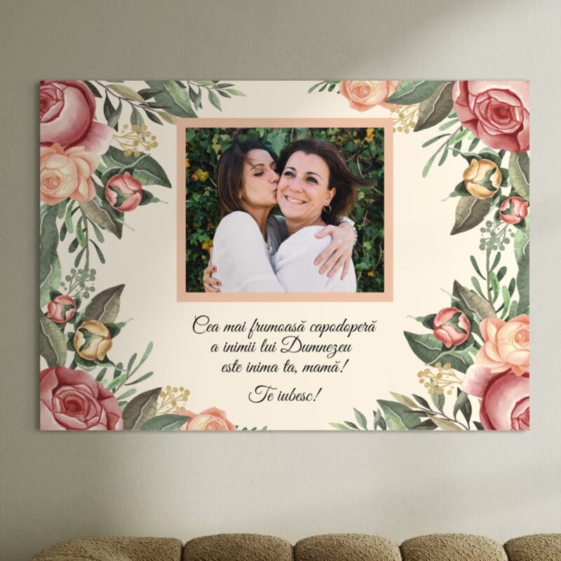 tablou canvas personalizat inima mamei