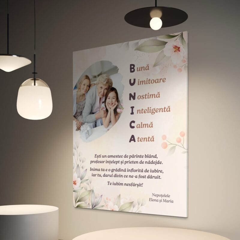 tablou canvas personalizat cu atribute pentru bunica