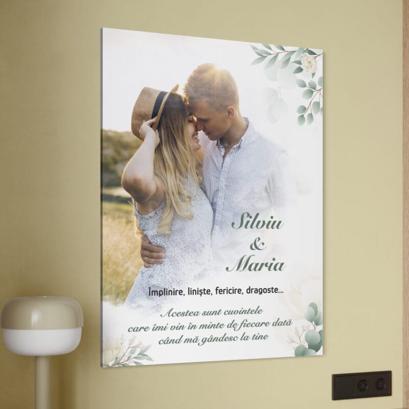 tablou canvas personalizat cu text și fundal acuarelă