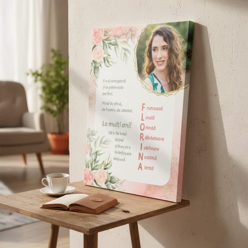 tablou canvas personalizat pentru florina cadou de florii