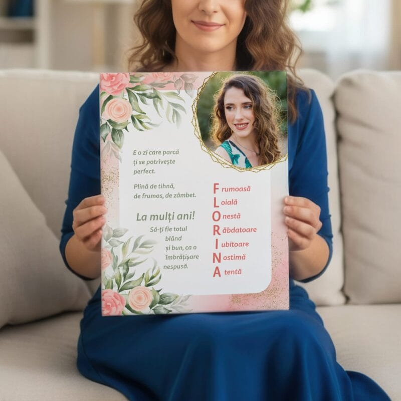 tablou canvas personalizat pentru florina cadou de florii