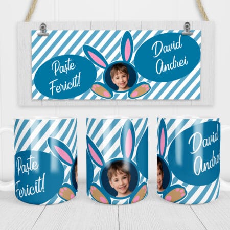 Cană personalizata de Paste cu Fotografie si Nume pentru Fetite (copiază)