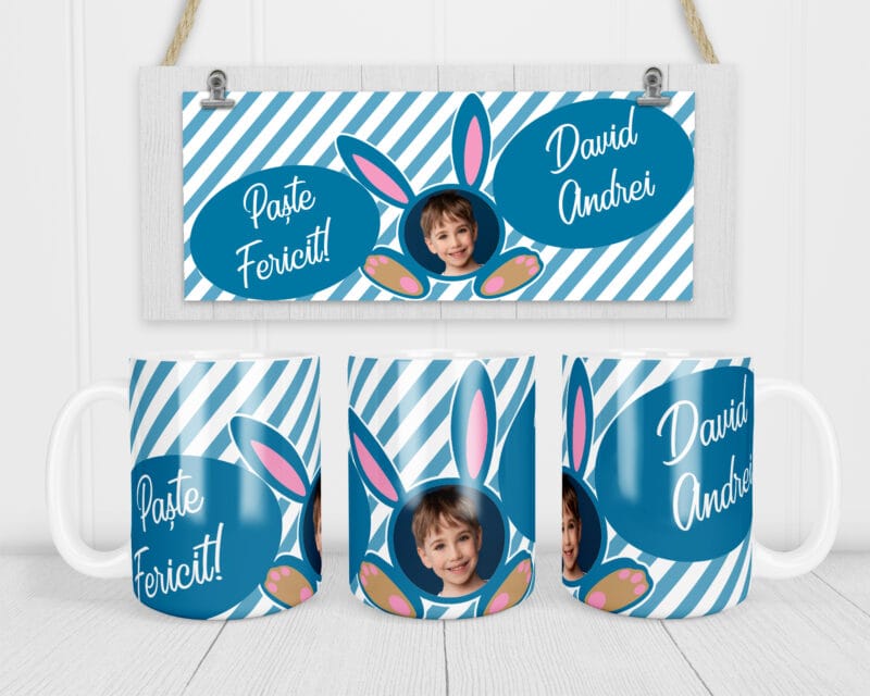 Cană personalizata de Paste cu Fotografie si Nume pentru Fetite (copiază)