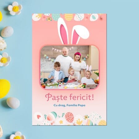 magnet 10x15 cm personalizat cu text și poză iepurilă