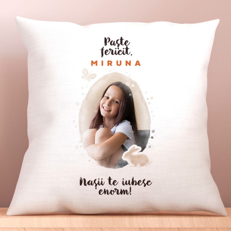 pernă personalizată de paste - iepurila