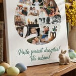 tablou canvas de paște colaj de fotografii în formă de ou