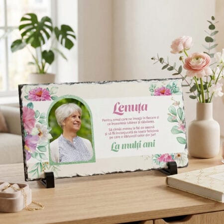 piatră de ardezie panoramică personalizată pentru lenuța