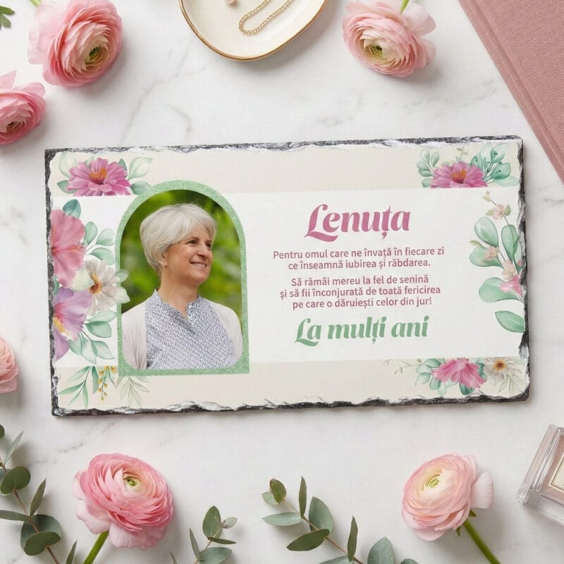 piatră de ardezie panoramică personalizată pentru lenuța