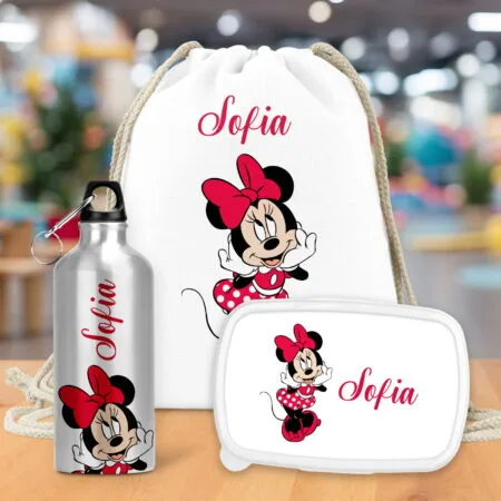 set rucsac, caserolă și bidon personalizat pentru fete