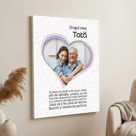 tablou canvas "dragul meu tată" personalizat cu fotografie