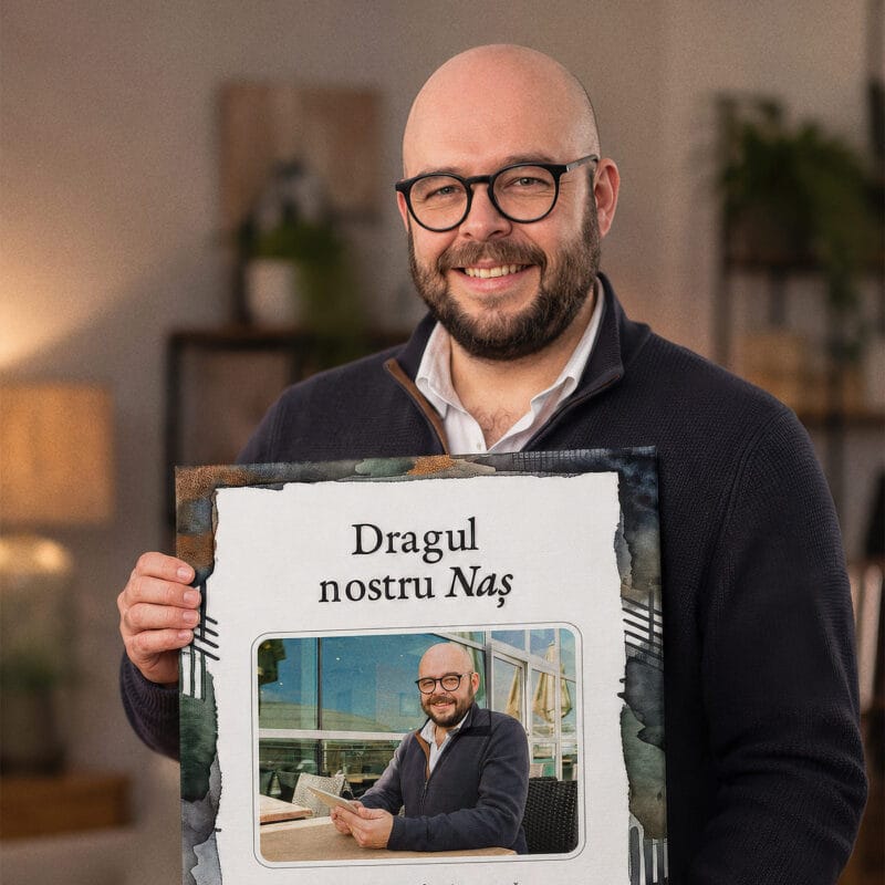 tablou canvas personalizat pentru naș — cadou de mulțumire de la fini