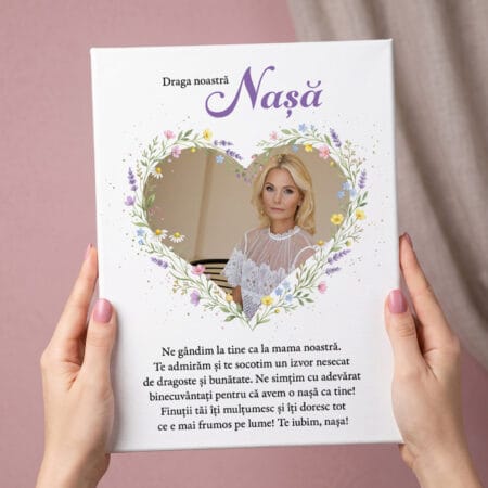 tablou canvas personalizat pentru nașă — cadou de mulțumire de la fini