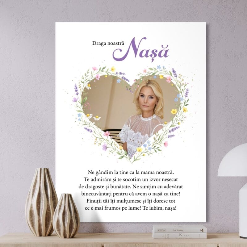 tablou canvas personalizat pentru nașă — cadou de mulțumire de la fini