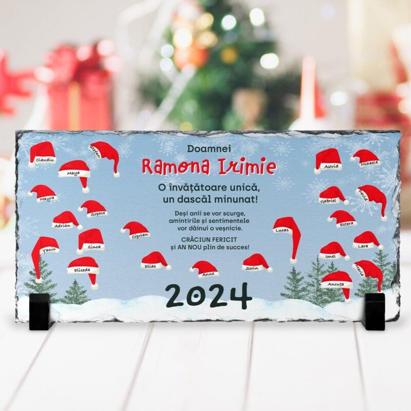 ardezie cadou pentru doamna Învățătoare - crăciun