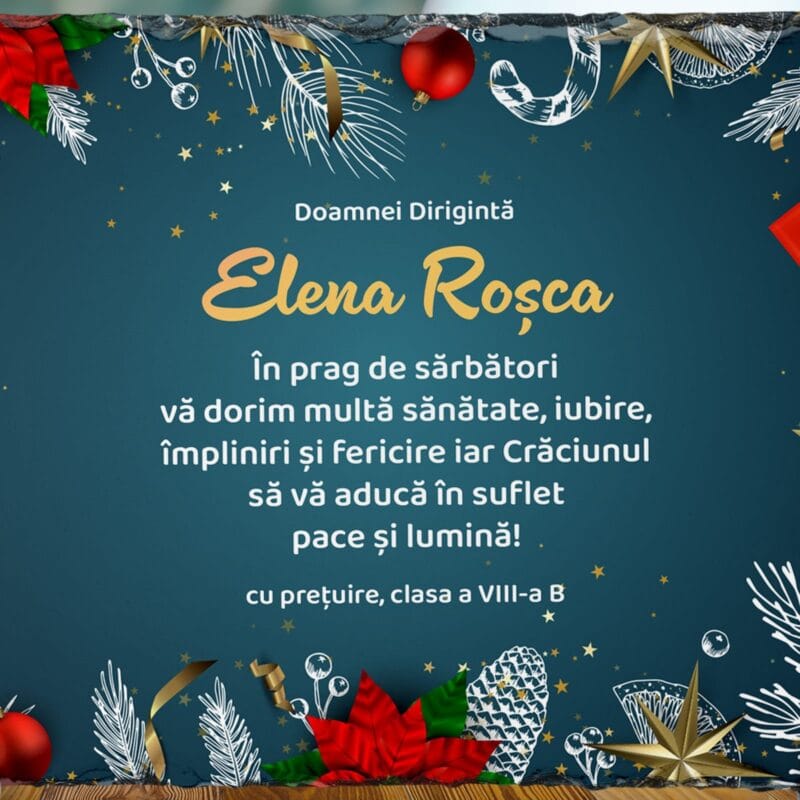 ardezie personalizată cadou pentru dirigintă - crăciun