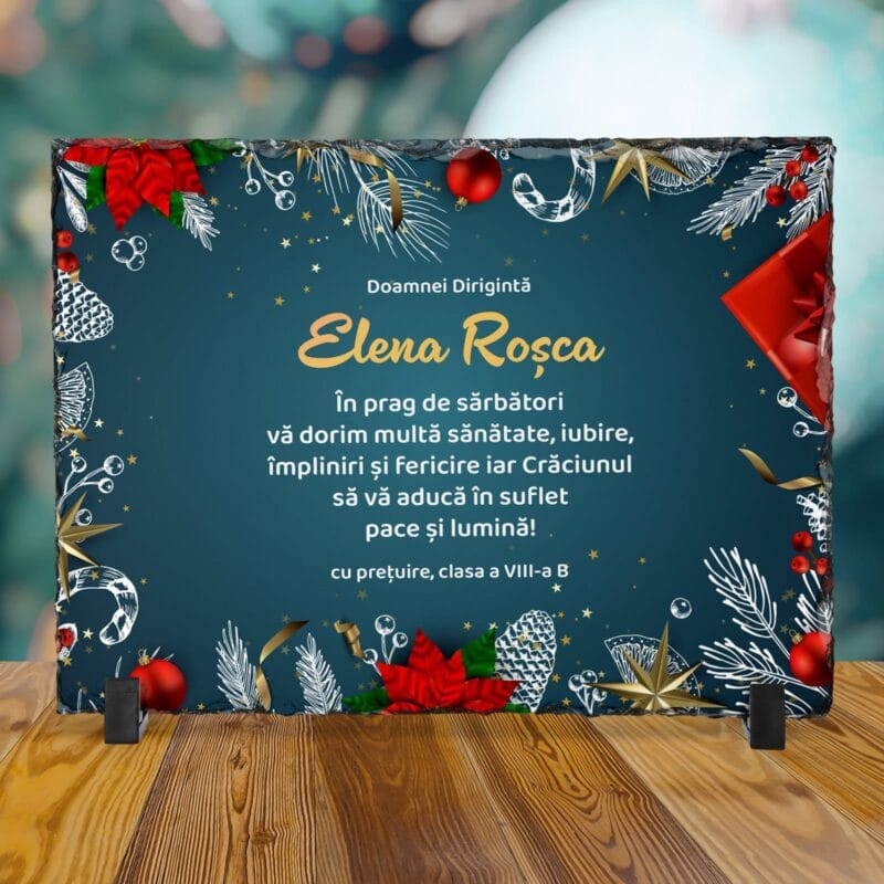 ardezie personalizată cadou pentru dirigintă - crăciun