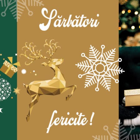 Cană personalizată pentru Crăciun „Sărbători Fericite” cu o poză și text