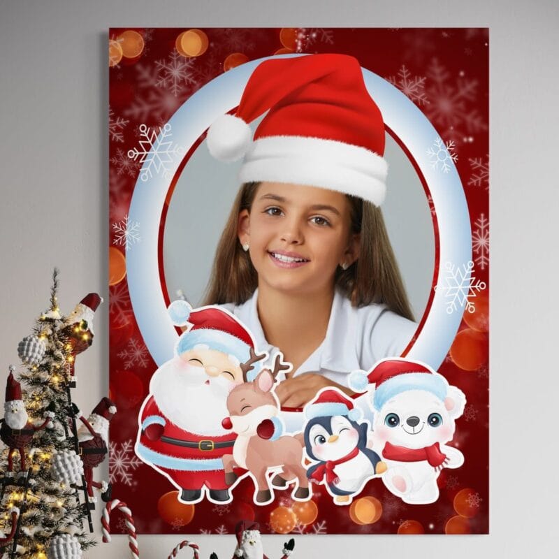 tablou canvas de crăciun personalizat pentru copii cu poză
