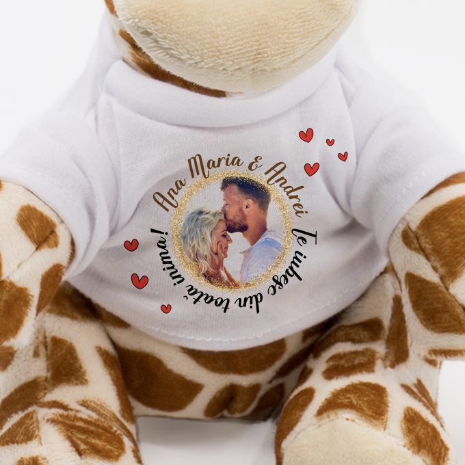 Girafă personalizată cu o fotografie și text