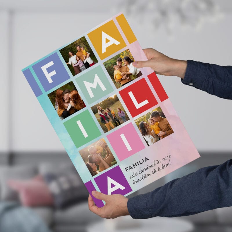 Tablou Canvas Personalizat Colaj Familia – cu 9 fotografii (copiază)