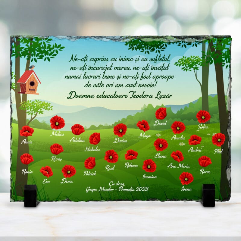 Ardezie Cadou Educatoare / Învățătoare – GRUPA MACILOR