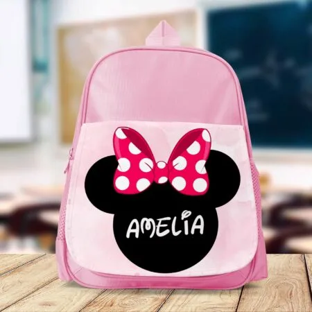 ghiozdan personalizat cu orice nume - minnie mouse