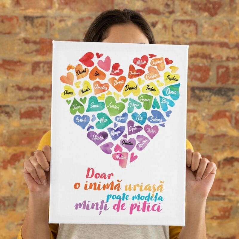 tablou canvas inimi cadou doamna educatoare