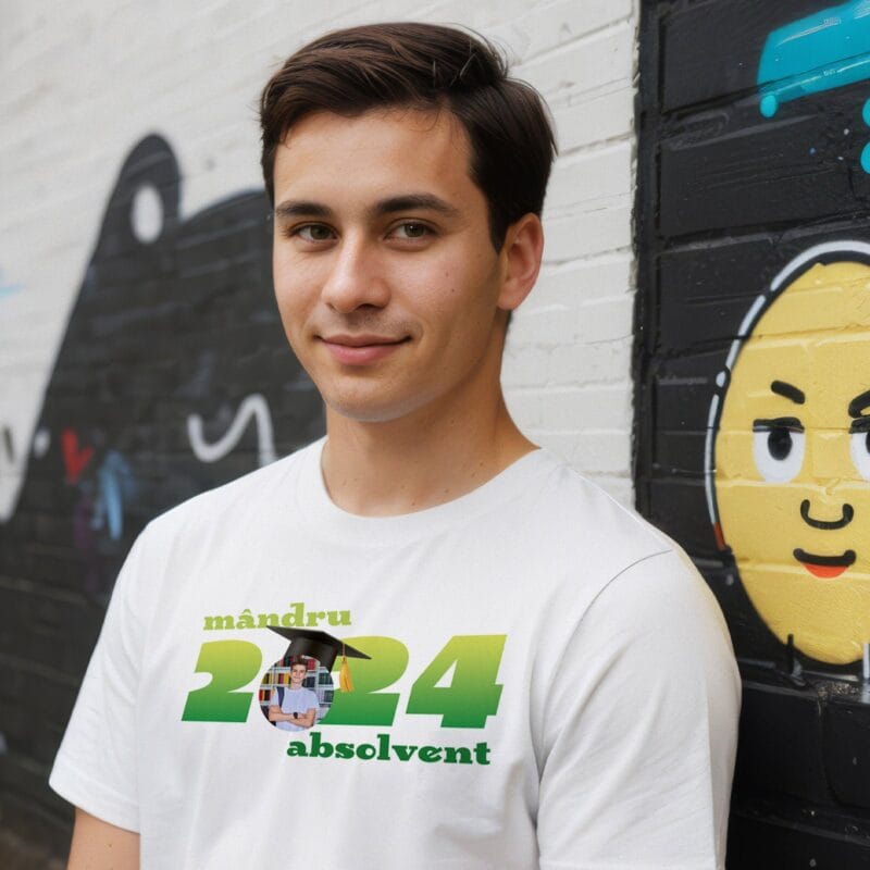 tricou personalizat mândru absolvent cu o poză