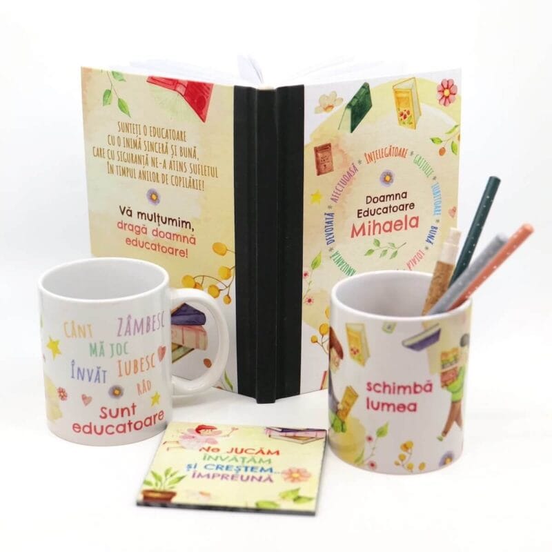 set cadou personalizat pentru educatoare