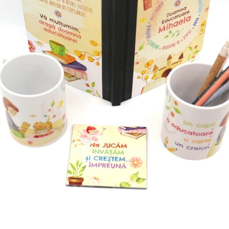 set cadou personalizat pentru educatoare