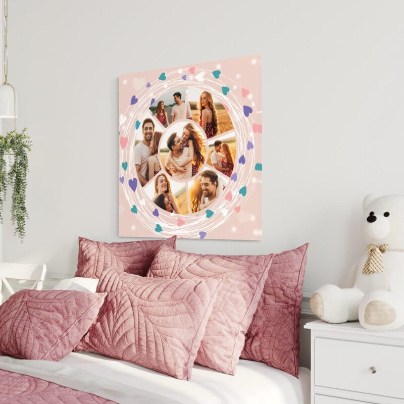 tablou canvas personalizat cu 7 fotografii - cercul dragostei