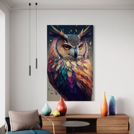 tablou canvas decorativ cu bufniță