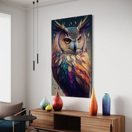 tablou canvas decorativ cu bufniță