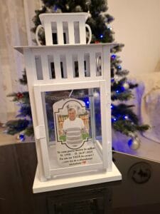 felinar personalizat cu nume și poză