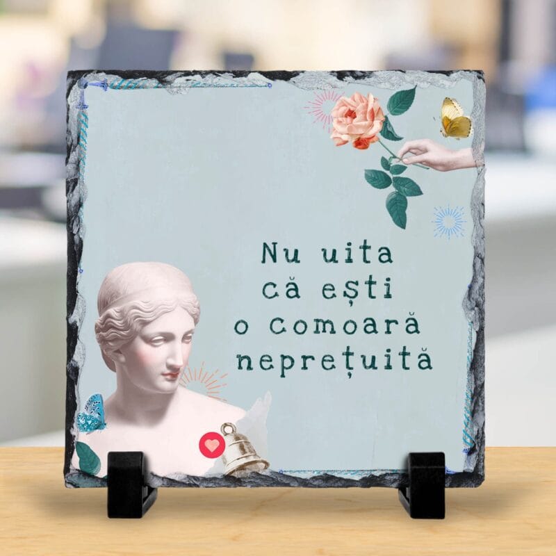 ardezie cu citate în stil neo-renascentist