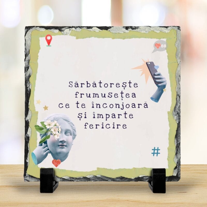 ardezie cu citate în stil neo-renascentist