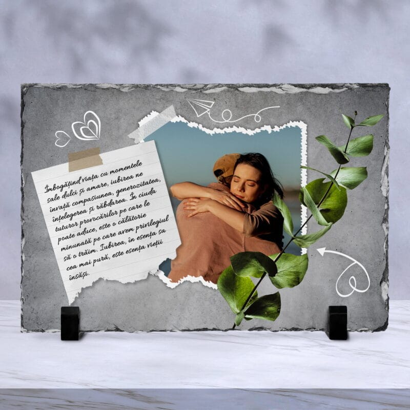placă de ardezie personalizată cu poză - esența vieții