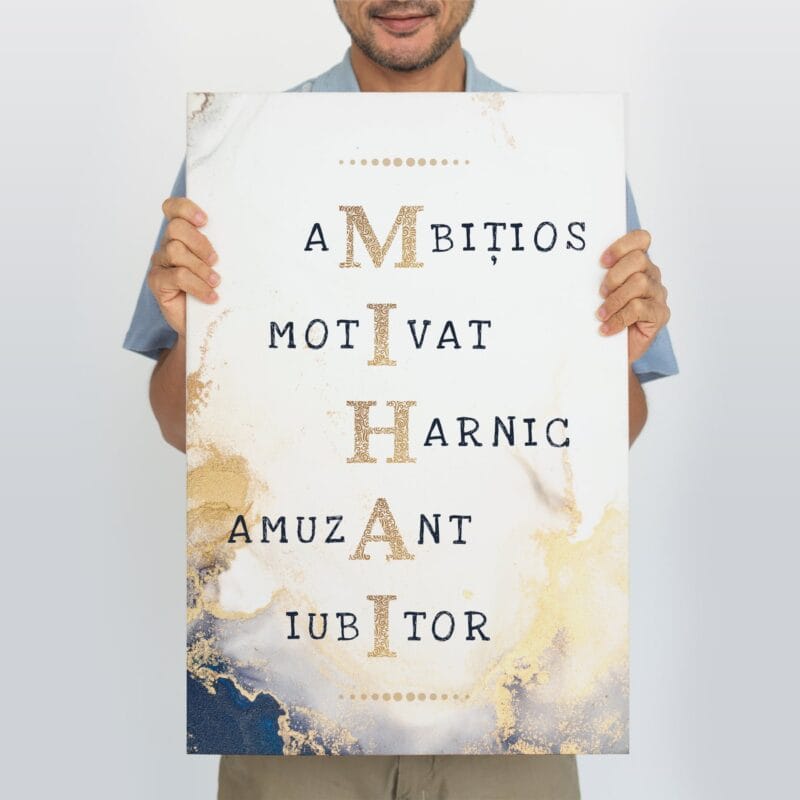 tablou canvas acronim pentru mihai