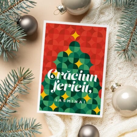felicitare personalizată retro christmas