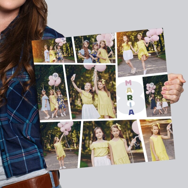 tablou canvas aniversar cu 9 poze